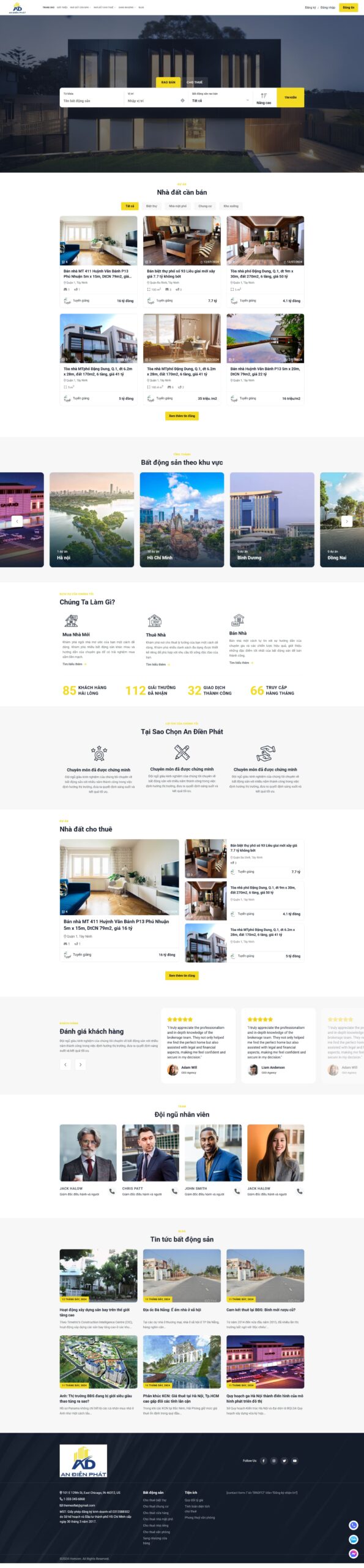 Mẫu website bất động sản An điền phát