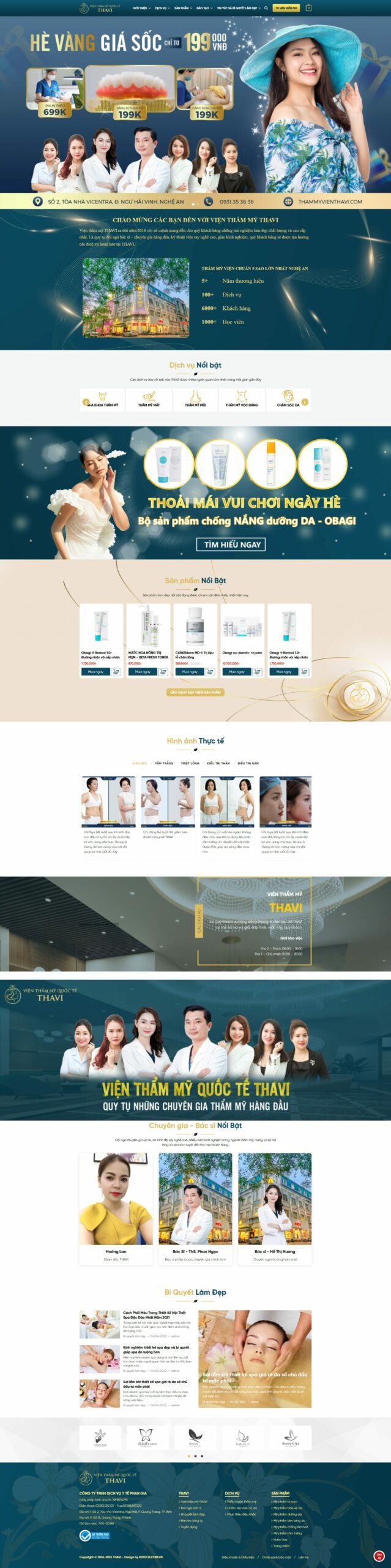 Mẫu website mỹ phẩm THAVI