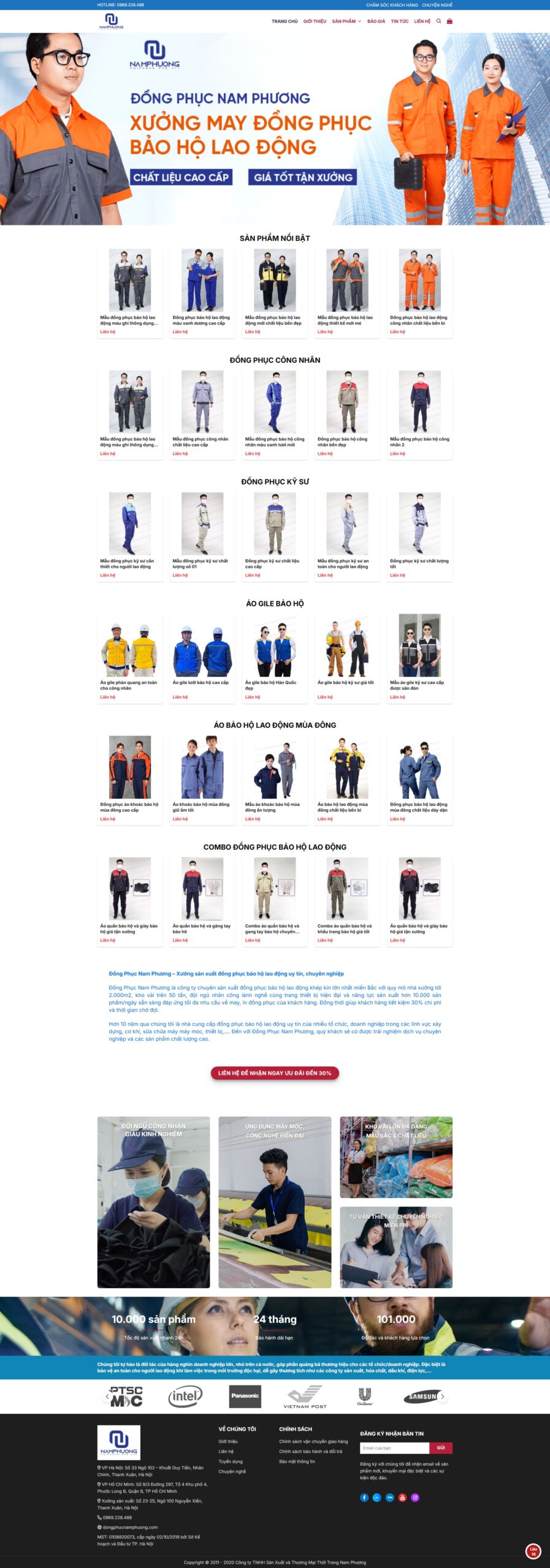 Mẫu website đồng phục nam phương