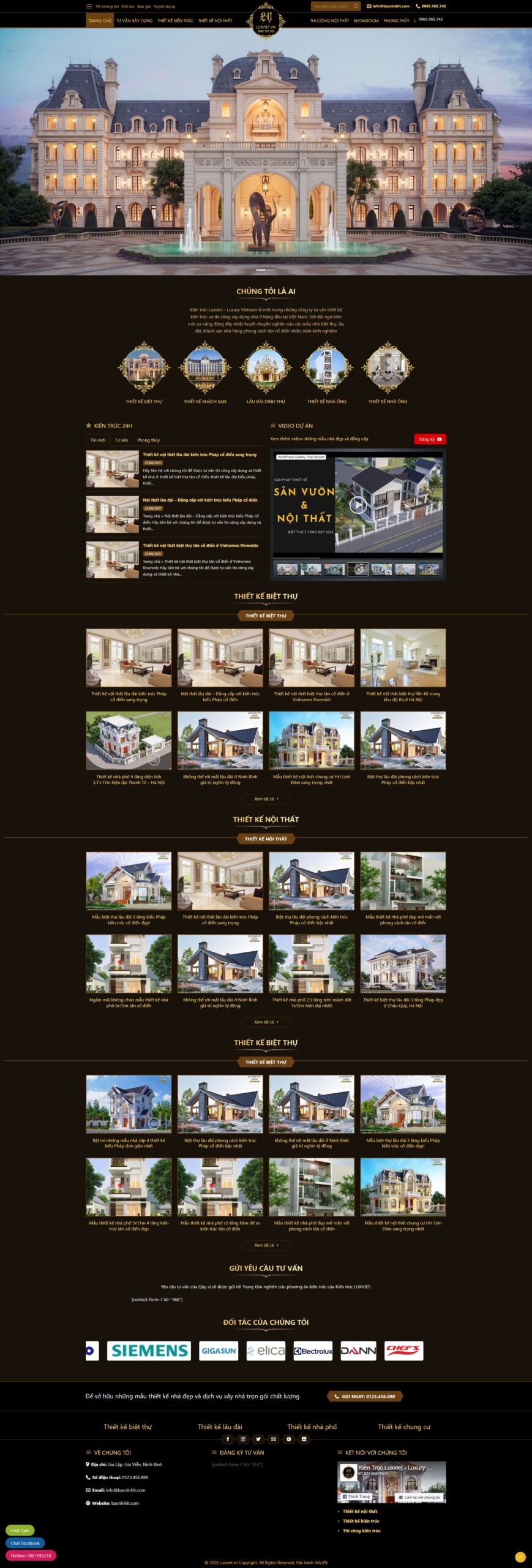 Mẫu website thiết kế kiến trúc Luxviet