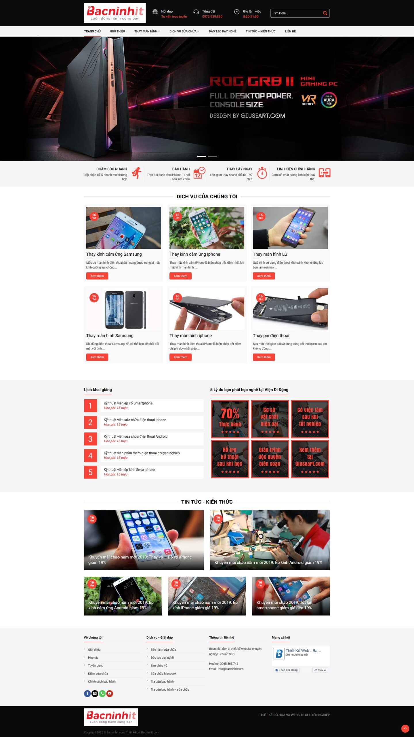 Mẫu website sửa điện thoại