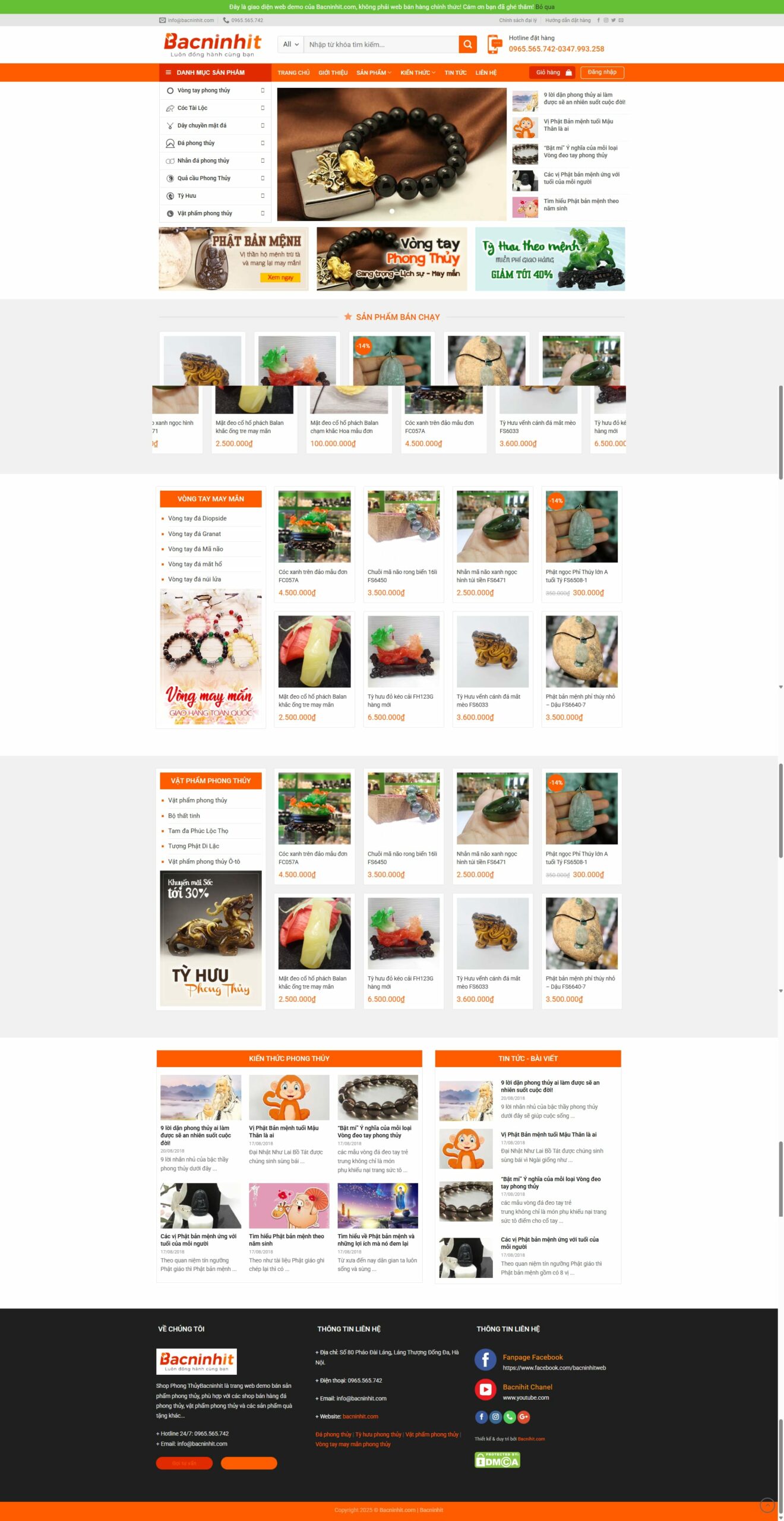 Mẫu website bán đồ phong thủy