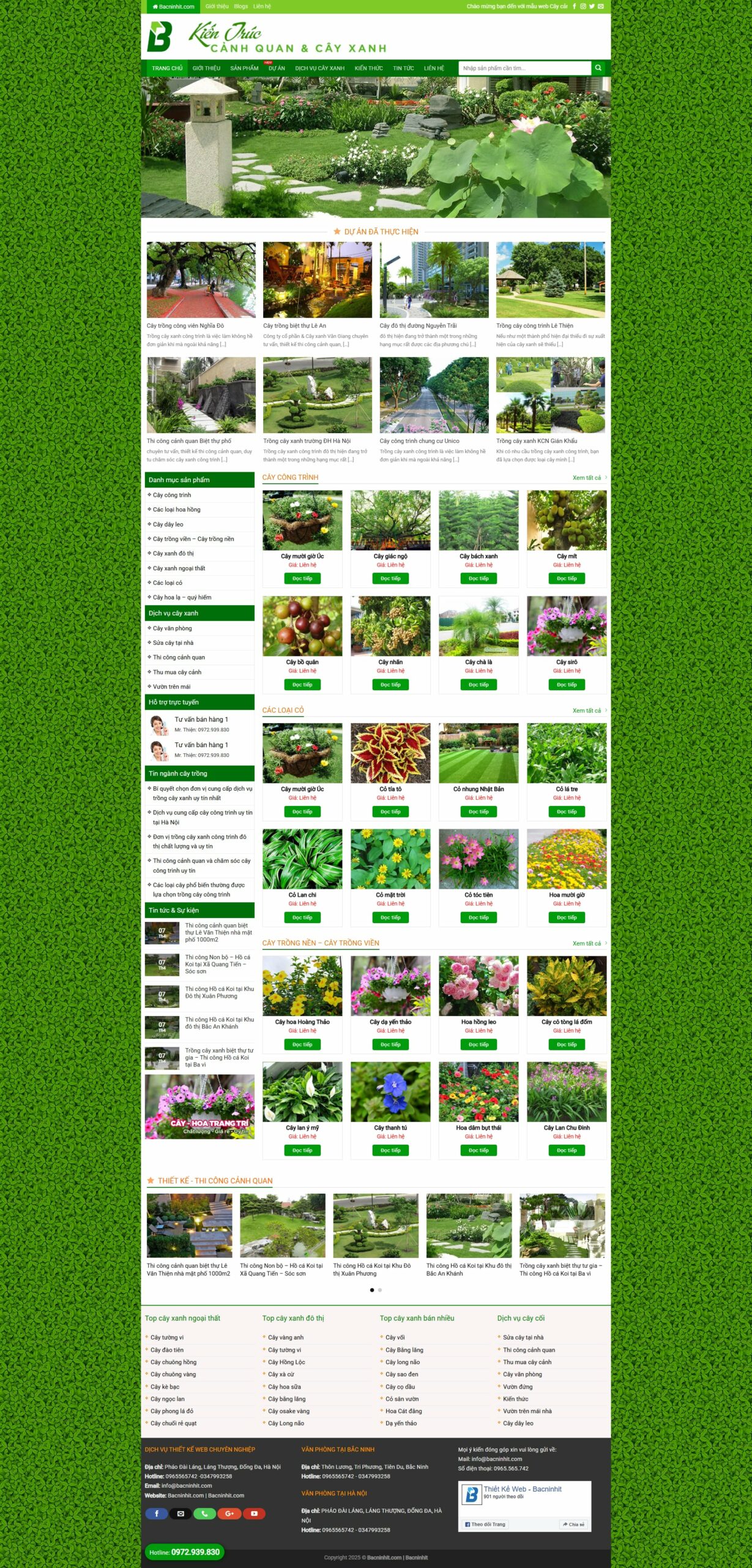 Mẫu website cây xanh