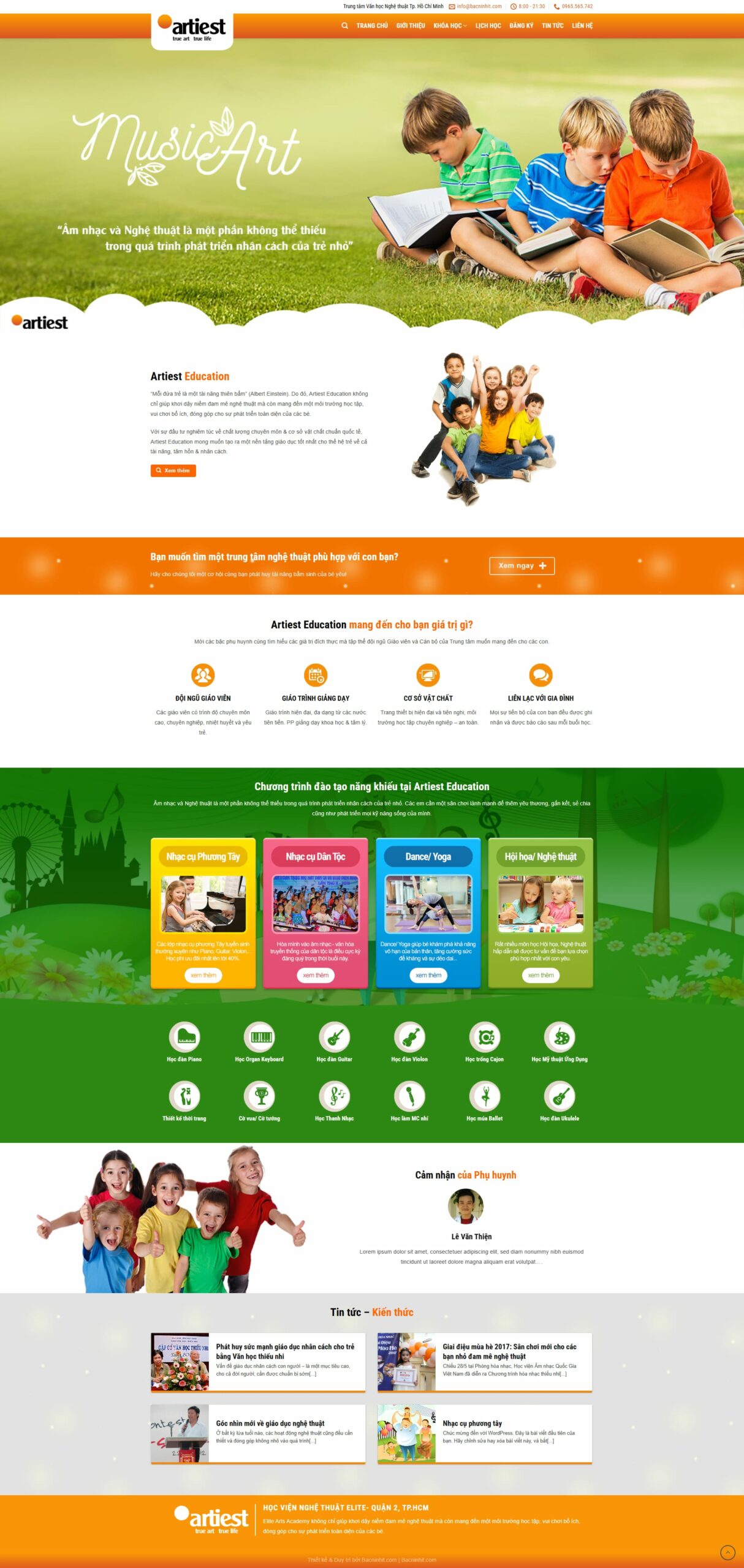 Mẫu website giới thiệu khóa học