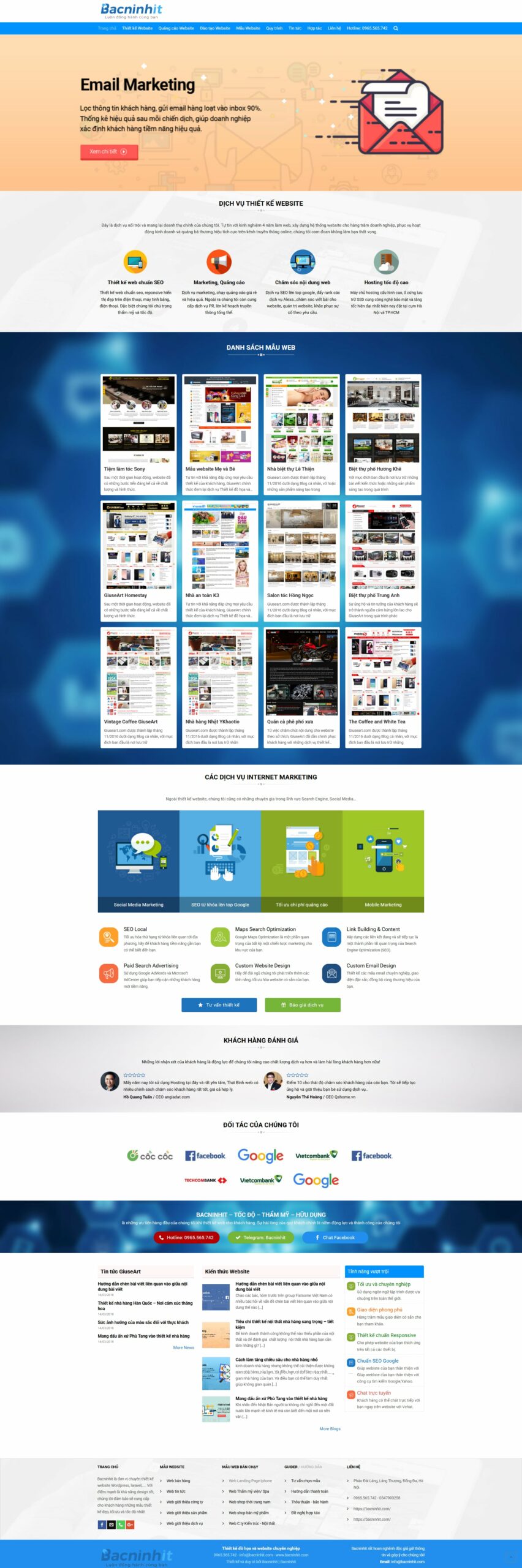 Mẫu website chạy quảng cáo