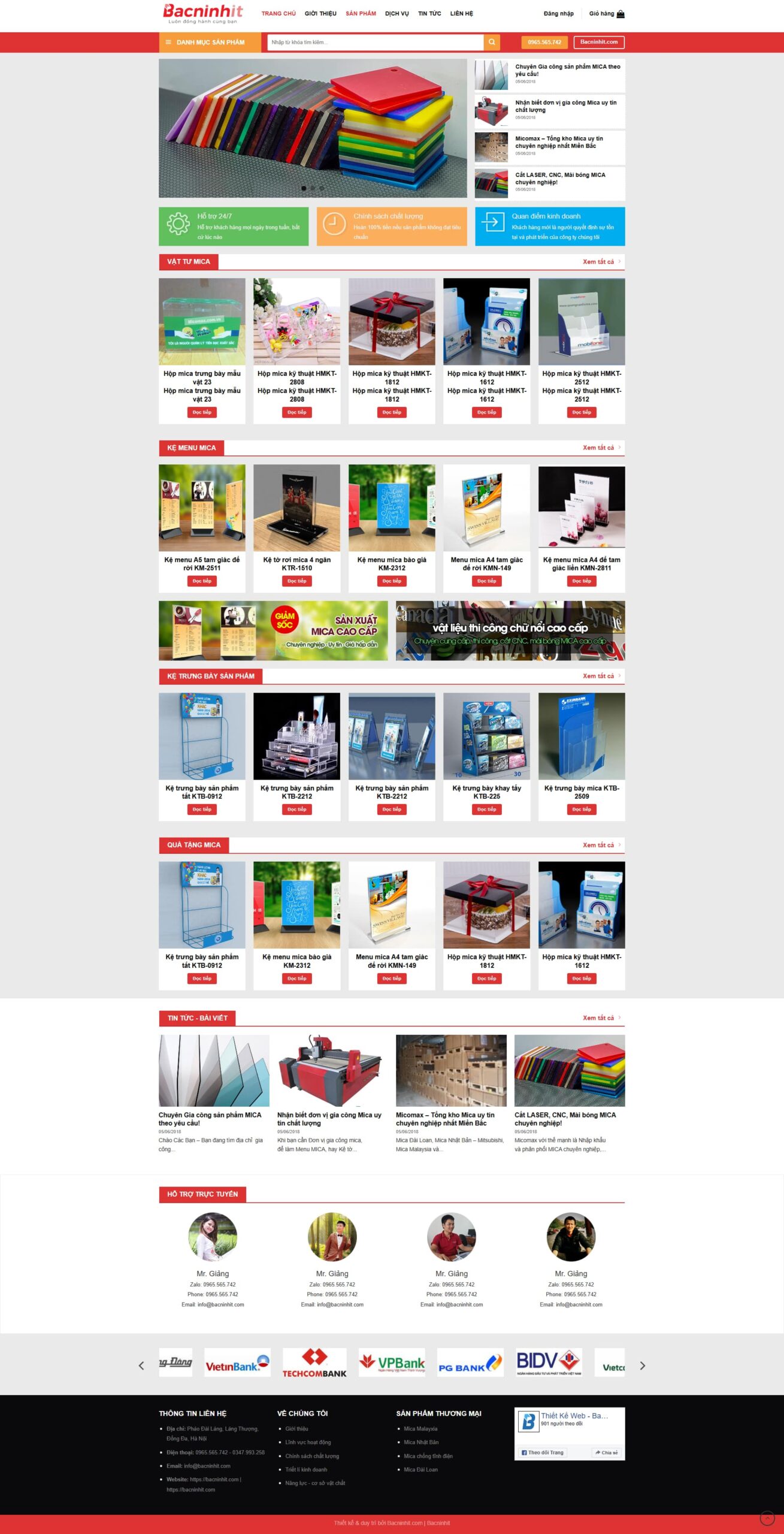 Mẫu website dụng cụ học tập