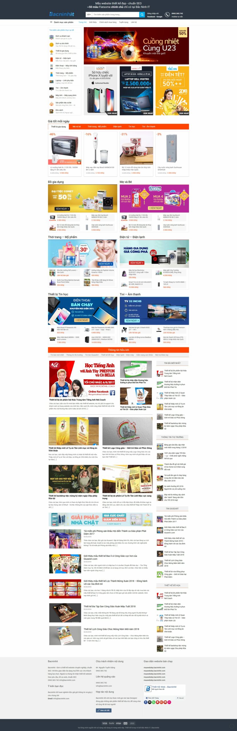 Mẫu website cửa hàng tiện lợi