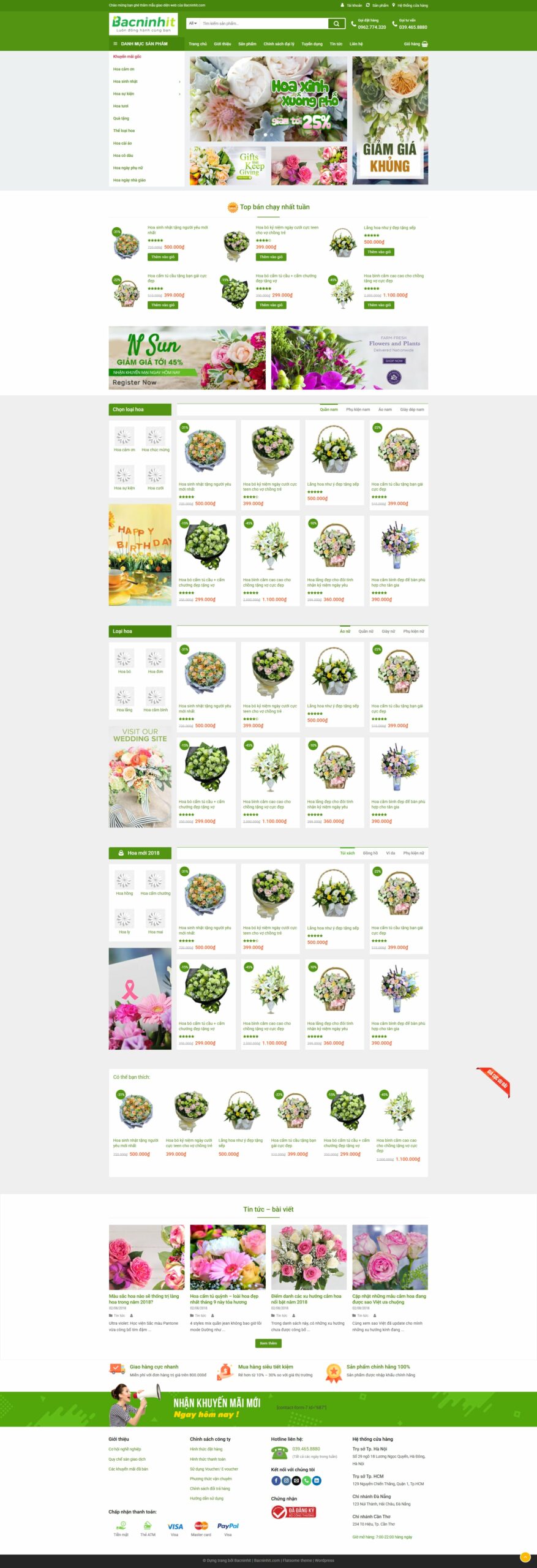 Mẫu website bán hoa