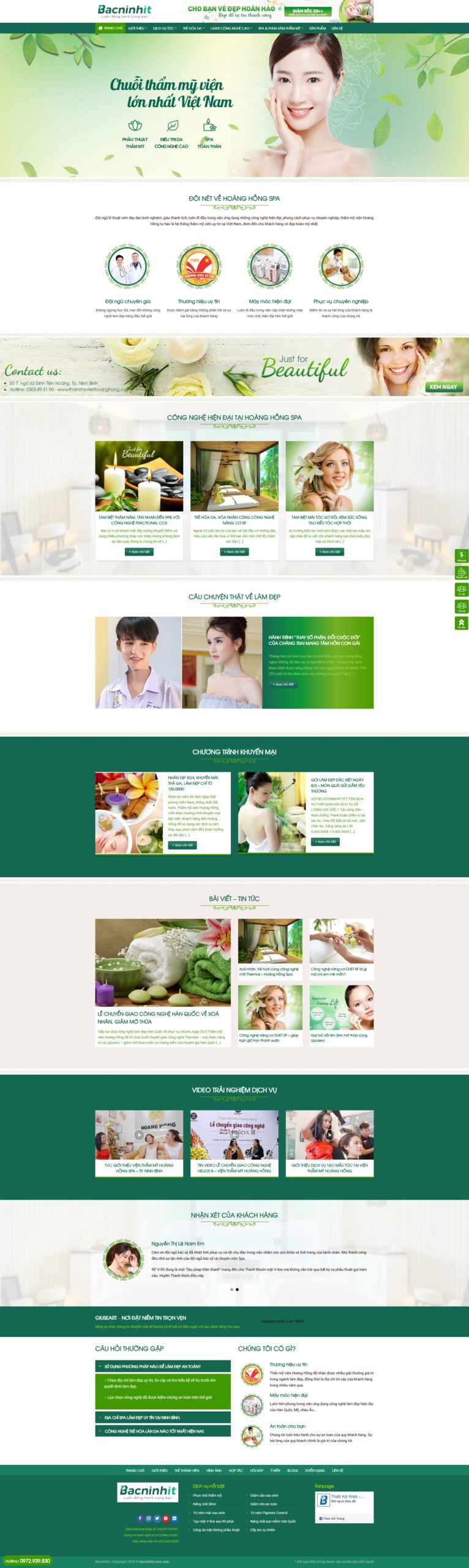 Mẫu website thẩm mỹ viện