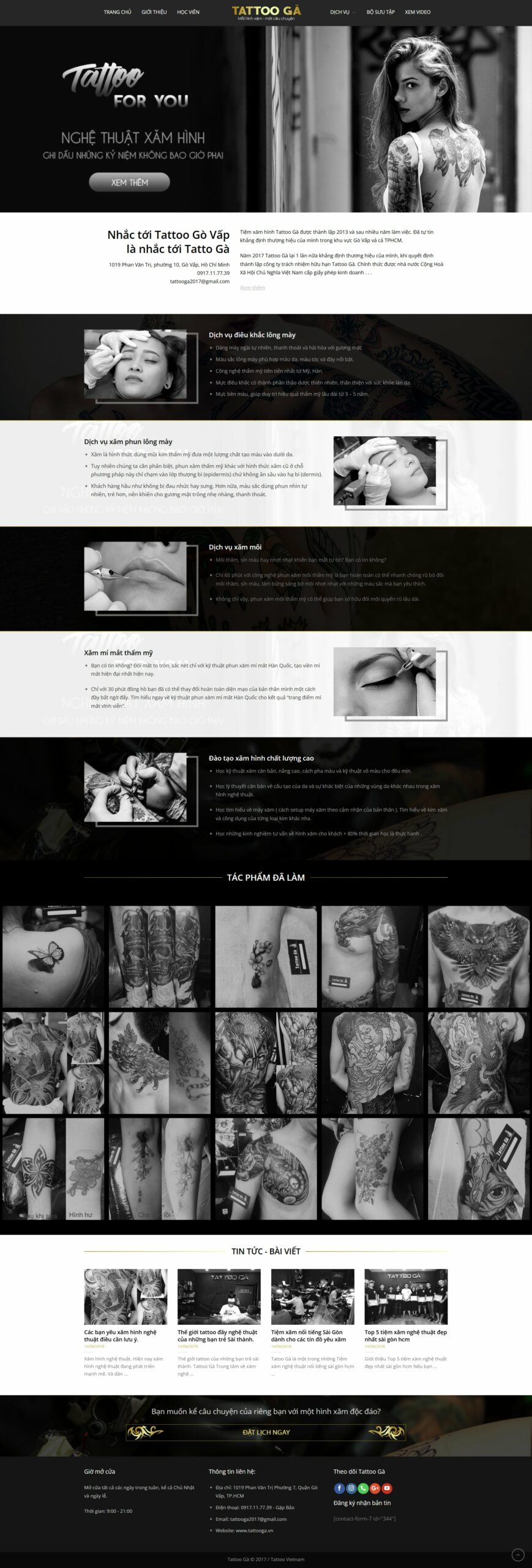 Mẫu website săm tato