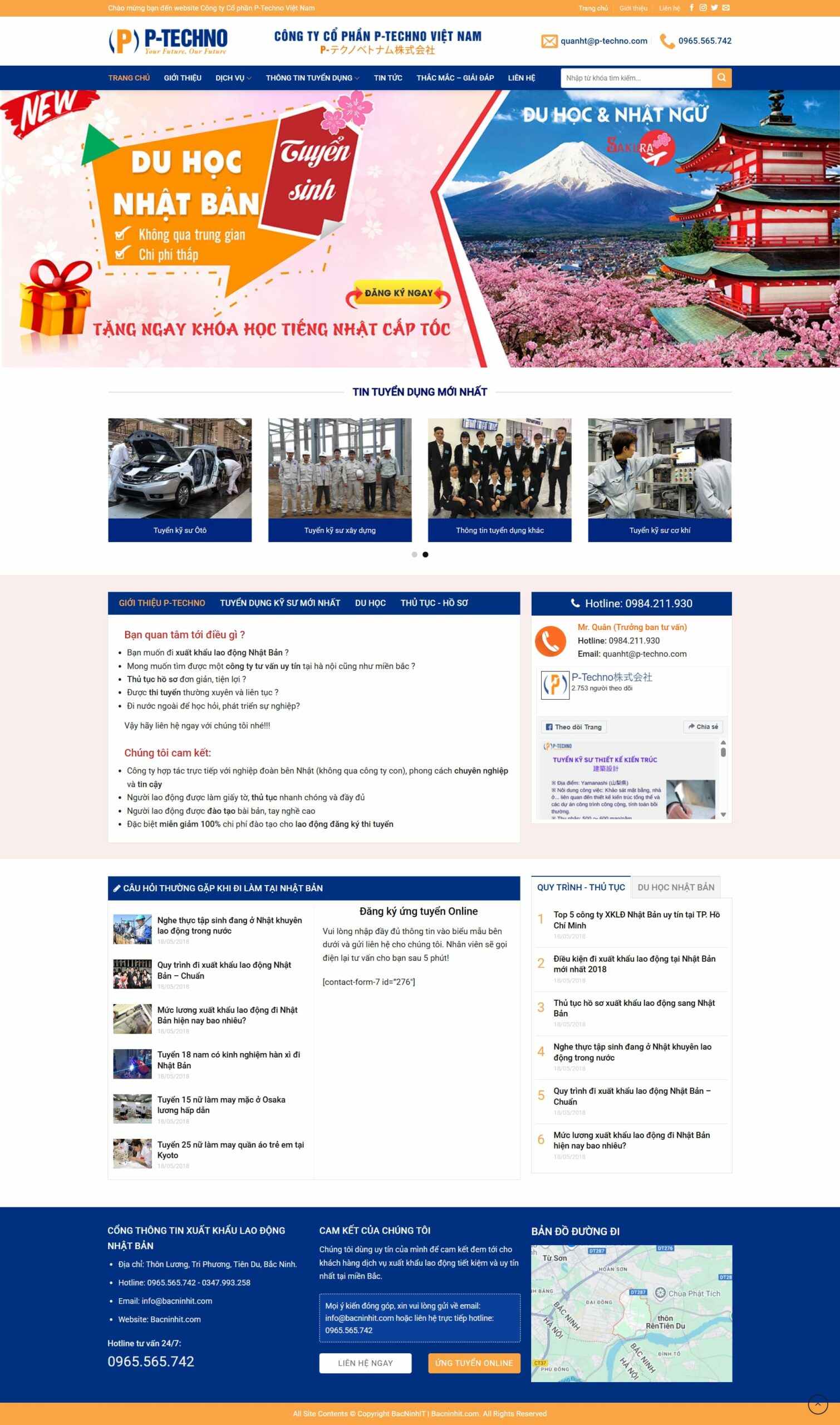 Mẫu website du học nhật bản
