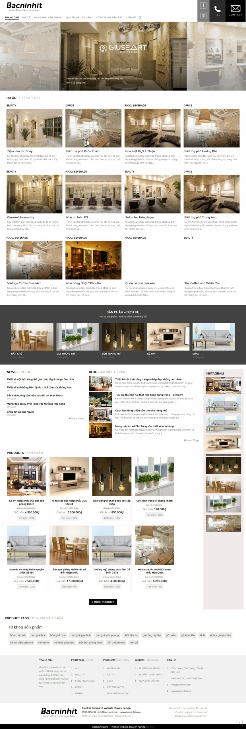 Mẫu website nội thất