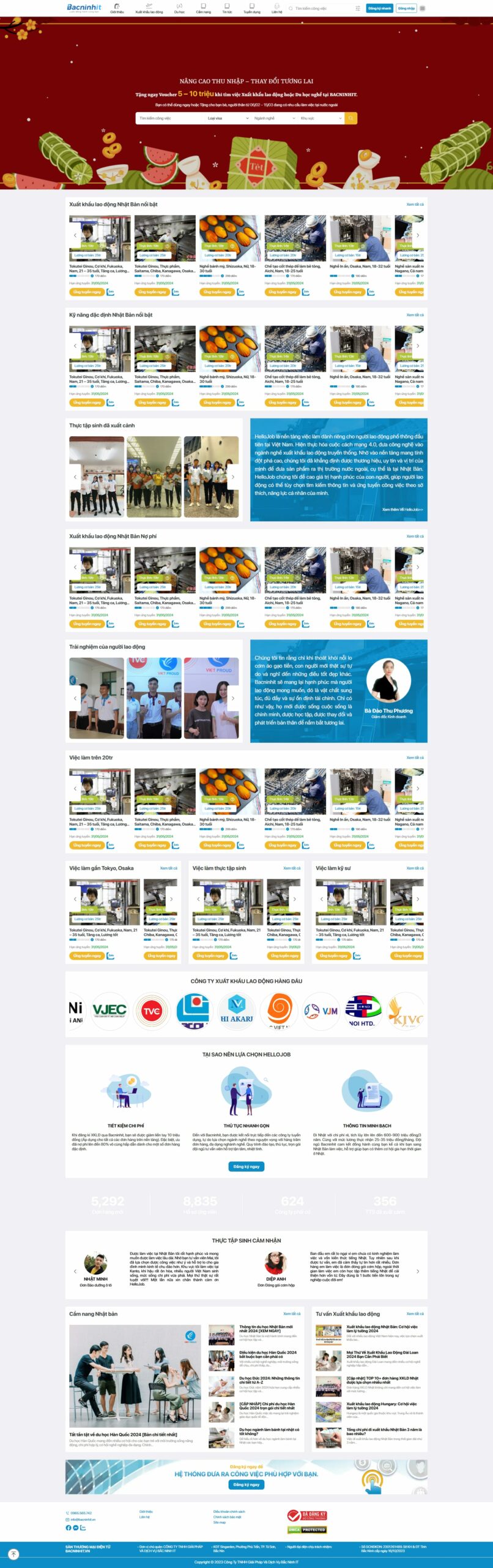 Mẫu website việc làm hellojob