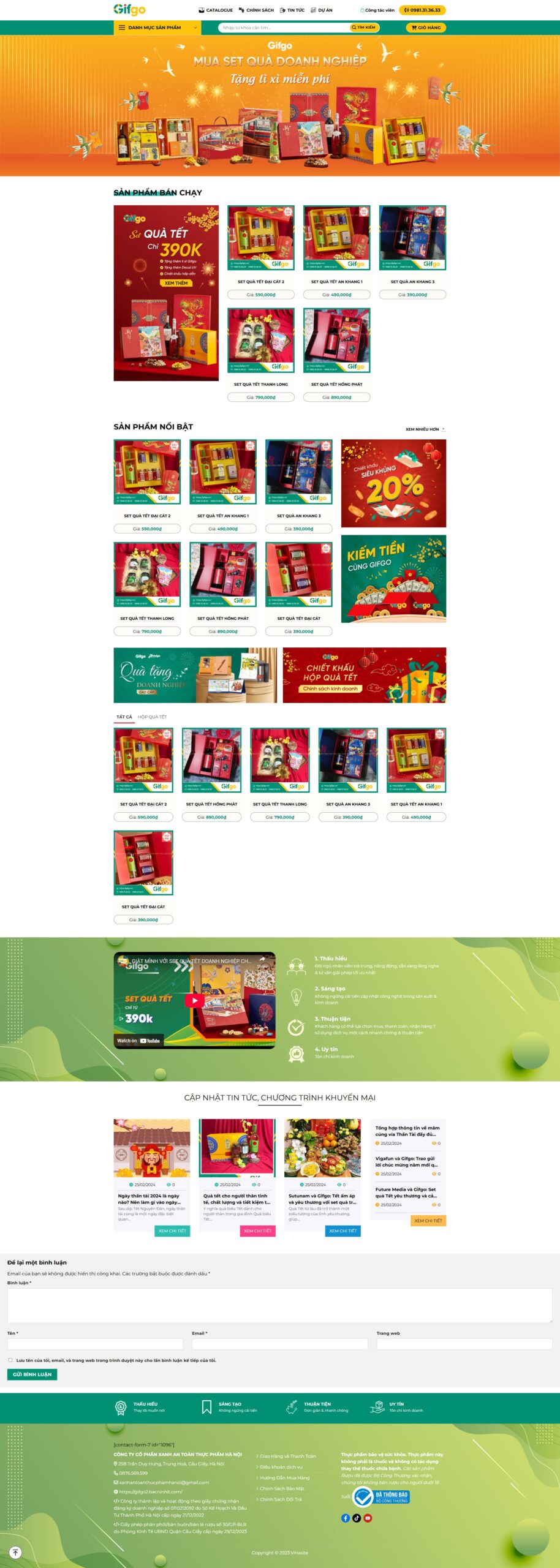 Mẫu website quà tặng gifgo