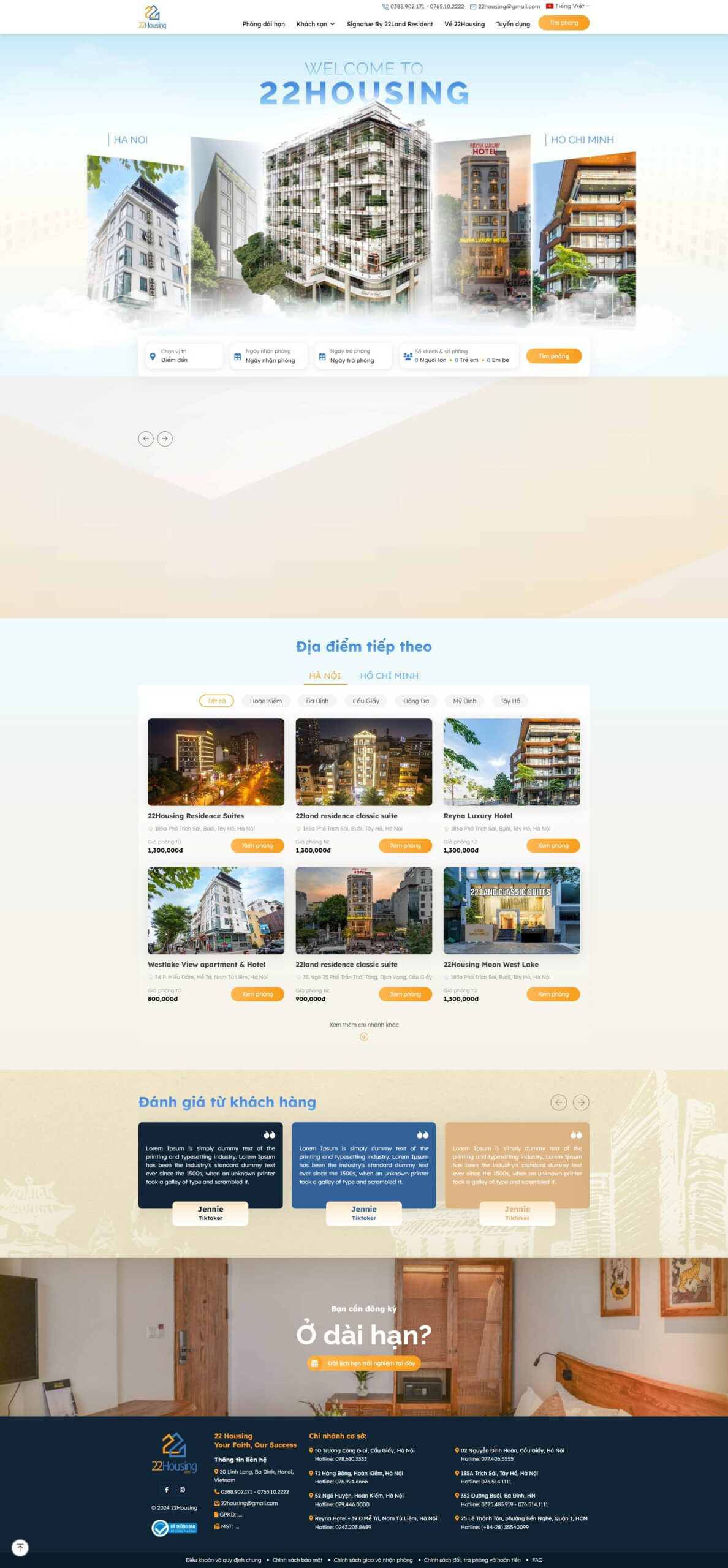 Mẫu website bất động sản housing