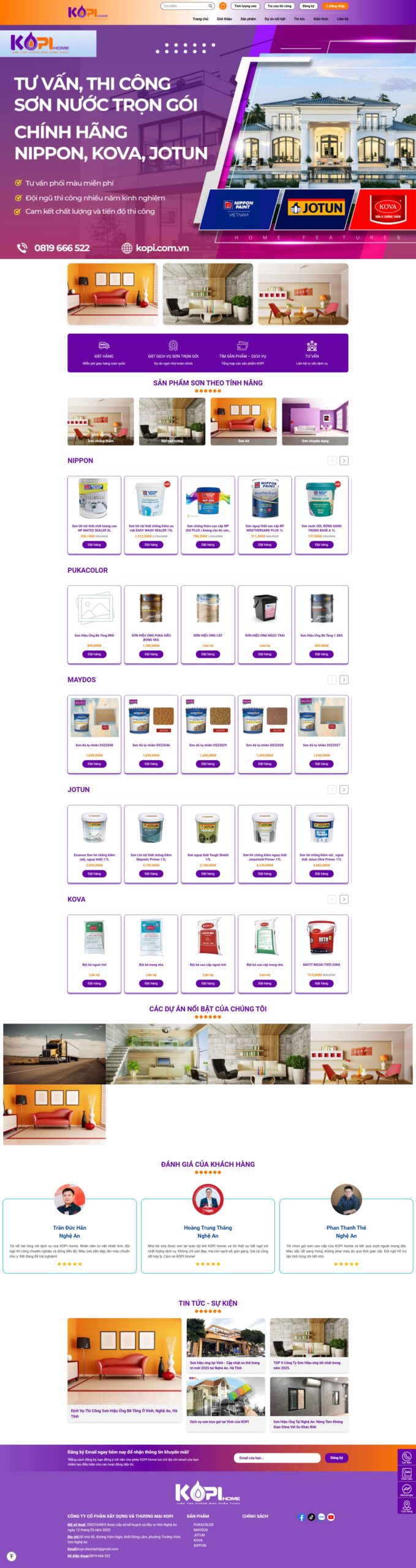 Dự án website sơn Kopi