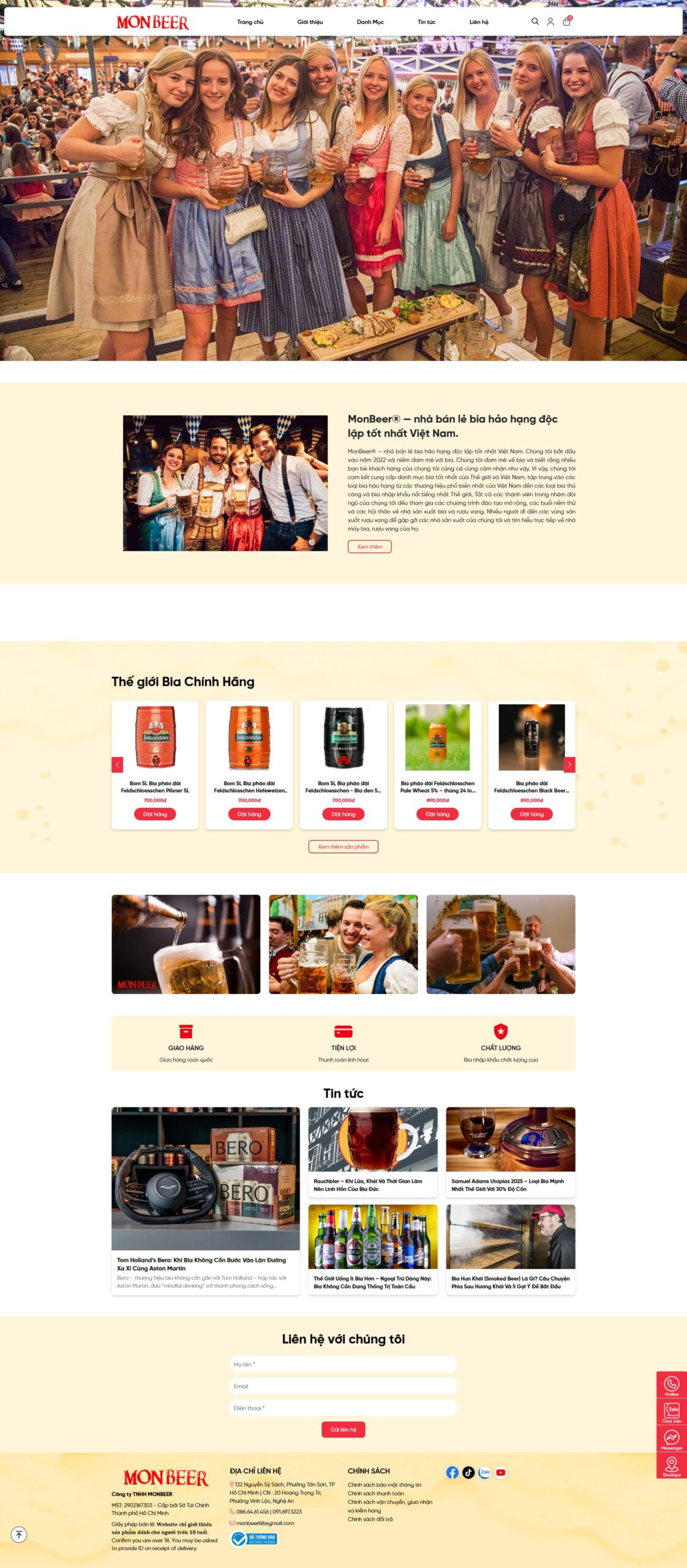 Dự án website bia Monbeer