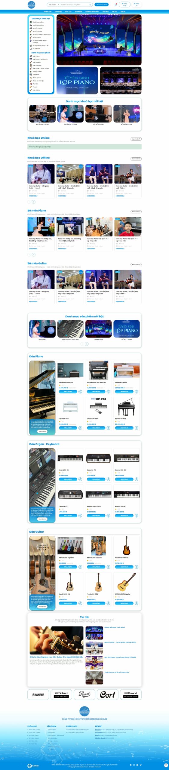 Dự án website khóa học musichouse