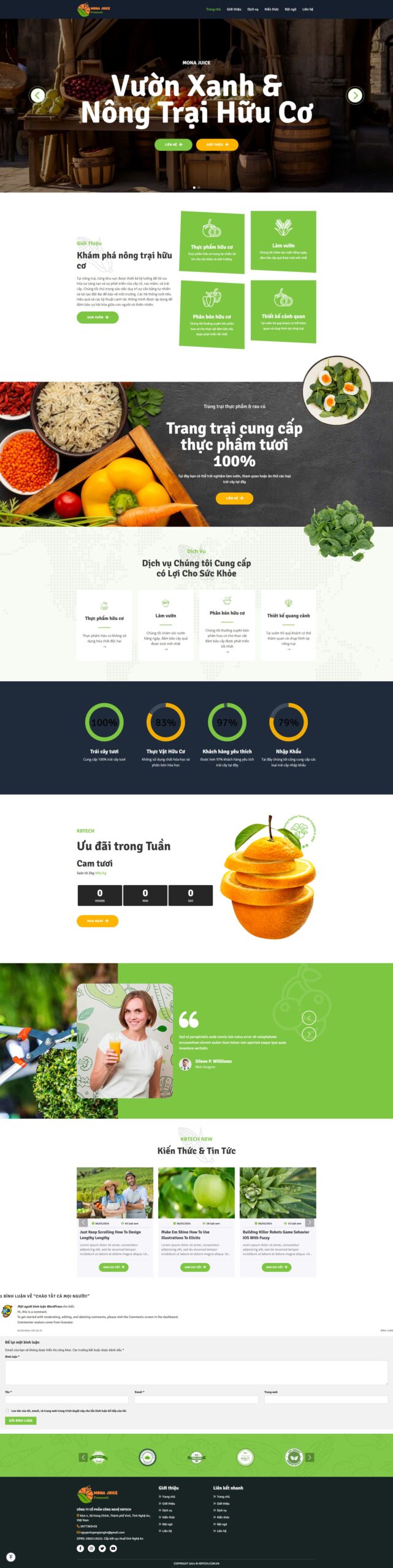 Mẫu website nông sản