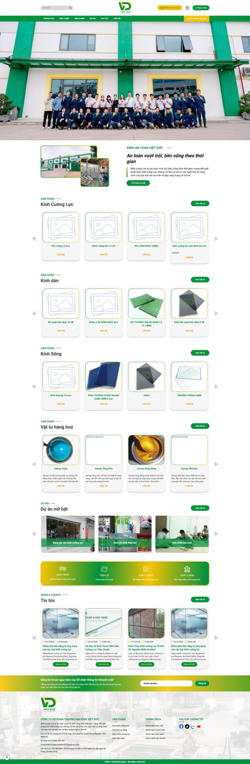 Dự án website việt đức glass