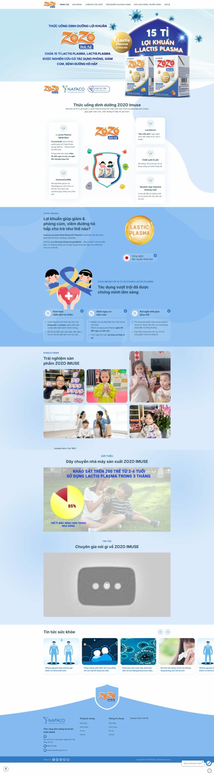 Mẫu website kháng lợi khuẩn zozoimuse